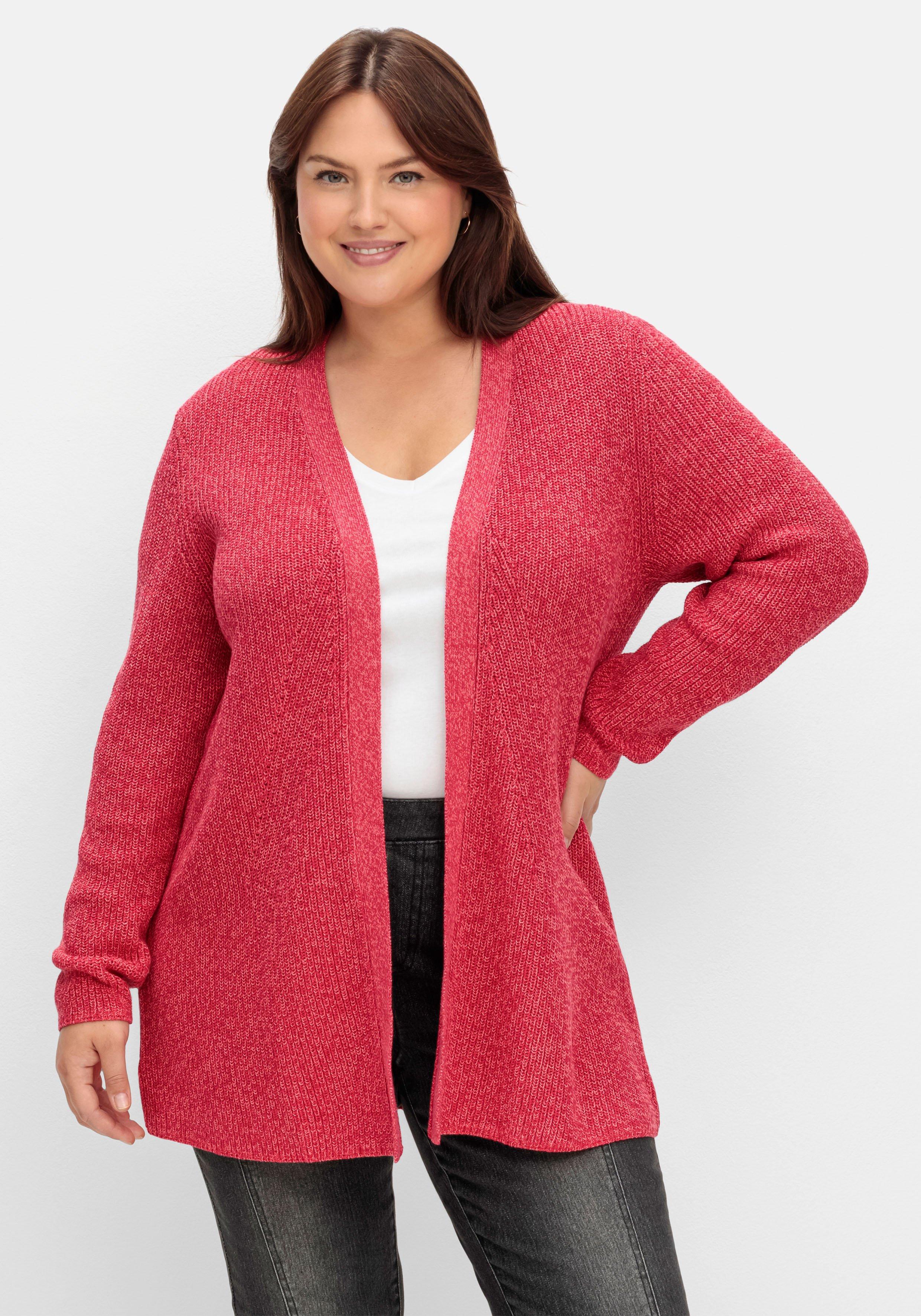 Longstrickjacke im Patentstrickmuster