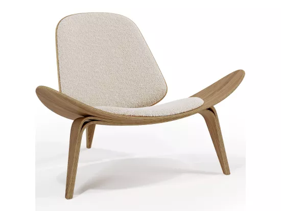 Fauteuil design - Fauteuil scandinave - Revêtement en Boucle - Lucy Blanc