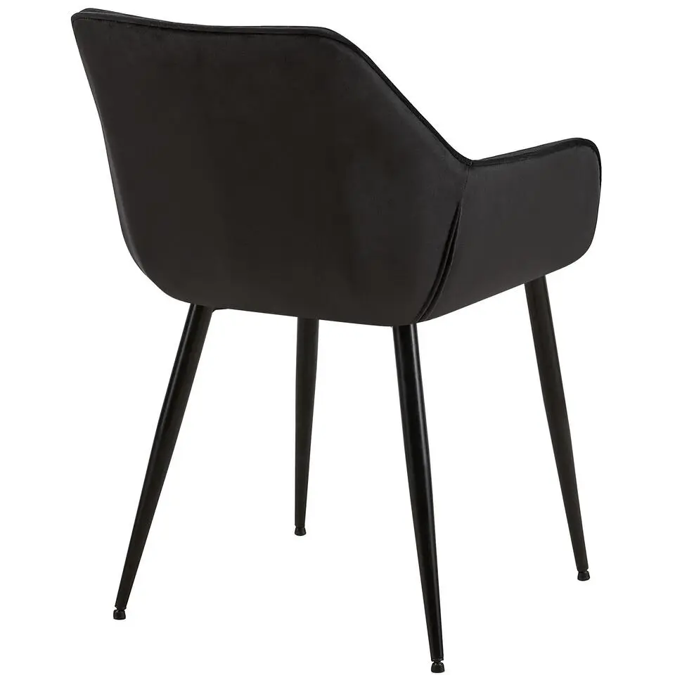 CLP Eetkamerstoel Luena zwart Frame - Fluweel - zwart