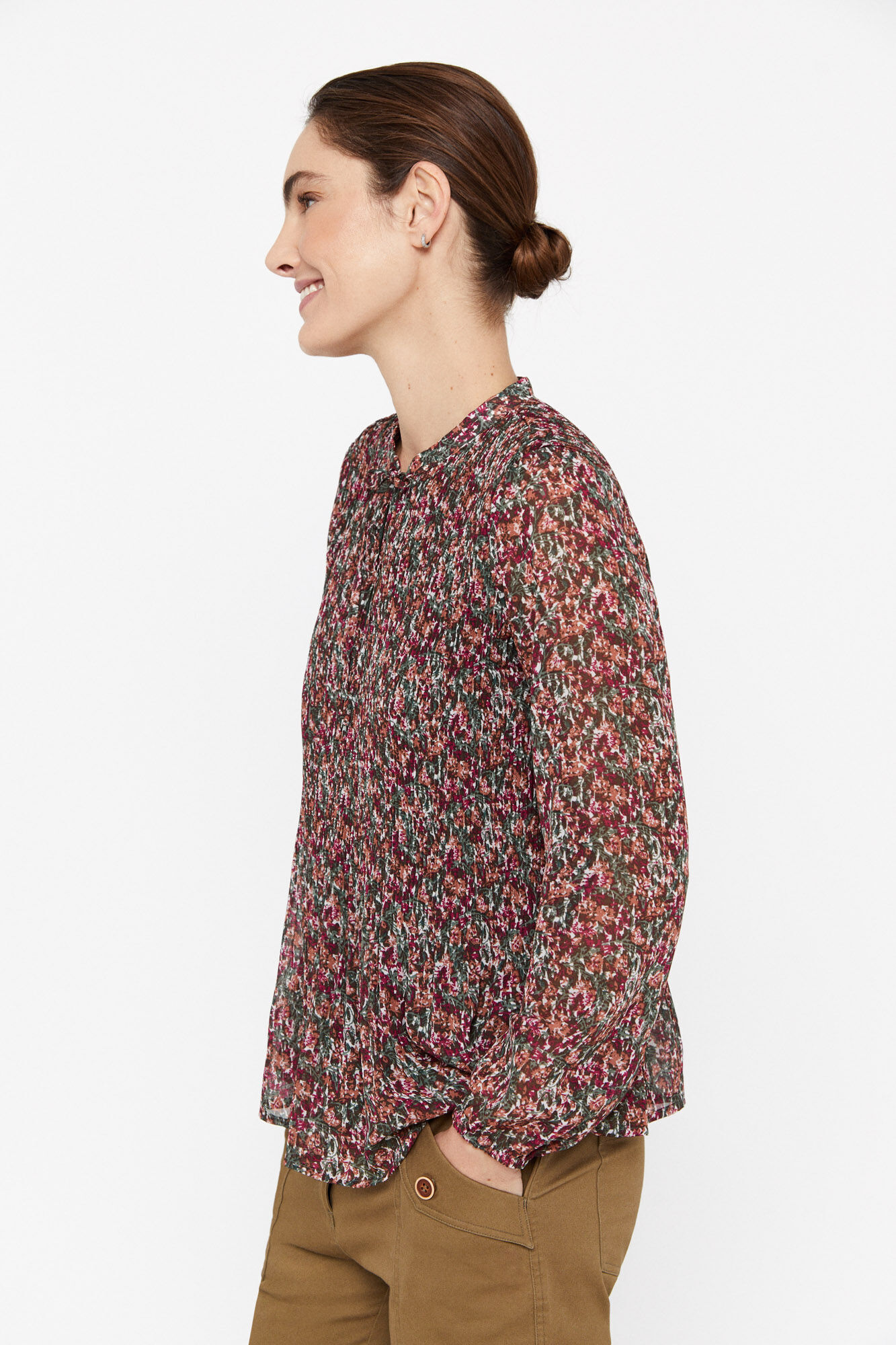 Blusa plissada - Multicolorida