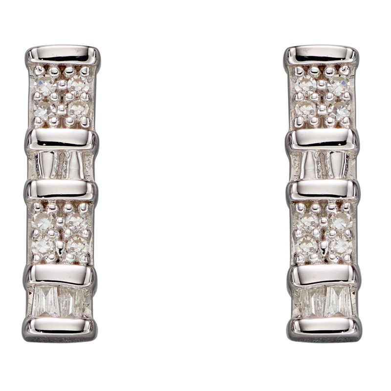 Boucle d'oreille diamant sur or blanc 375/1000