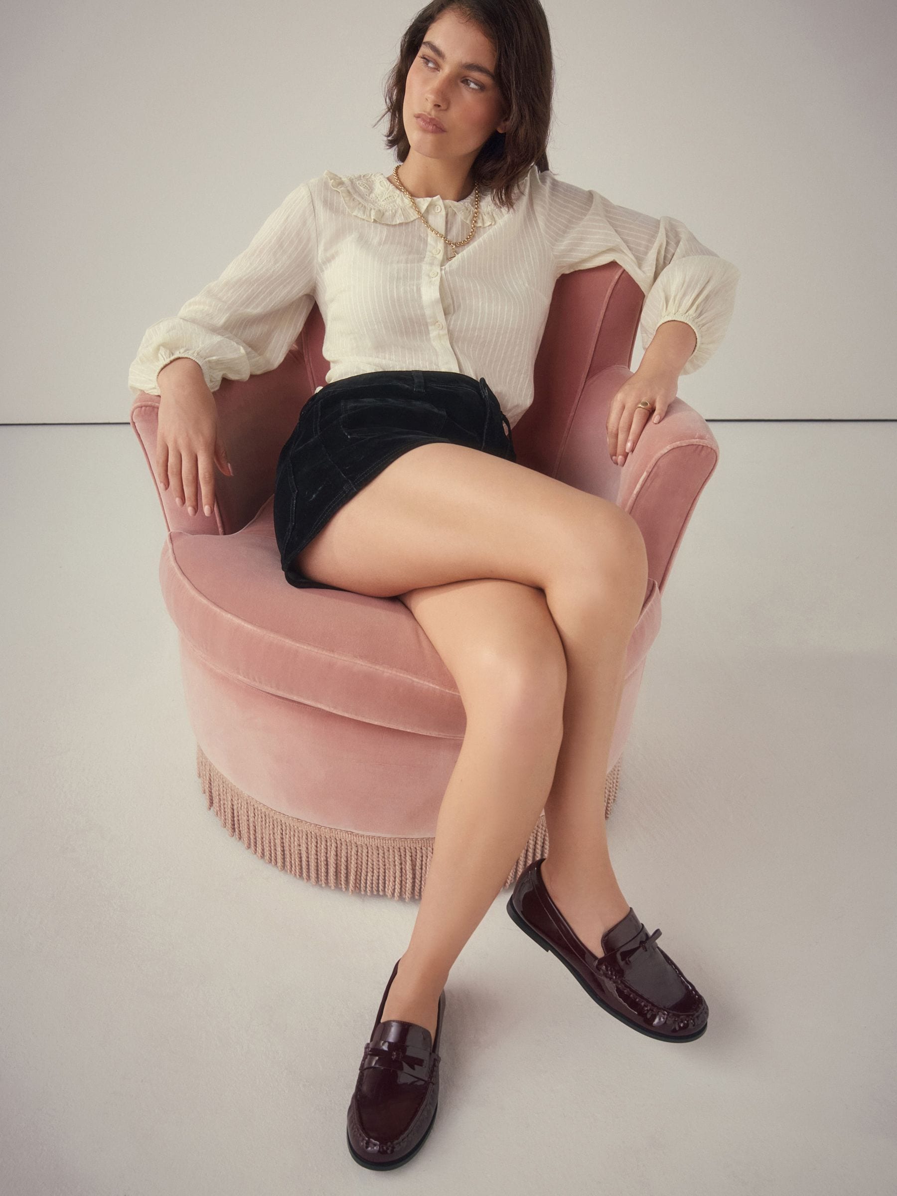 Bordeauxrood - Forever Comfort® Bow Detail Ruched Toe Loafers