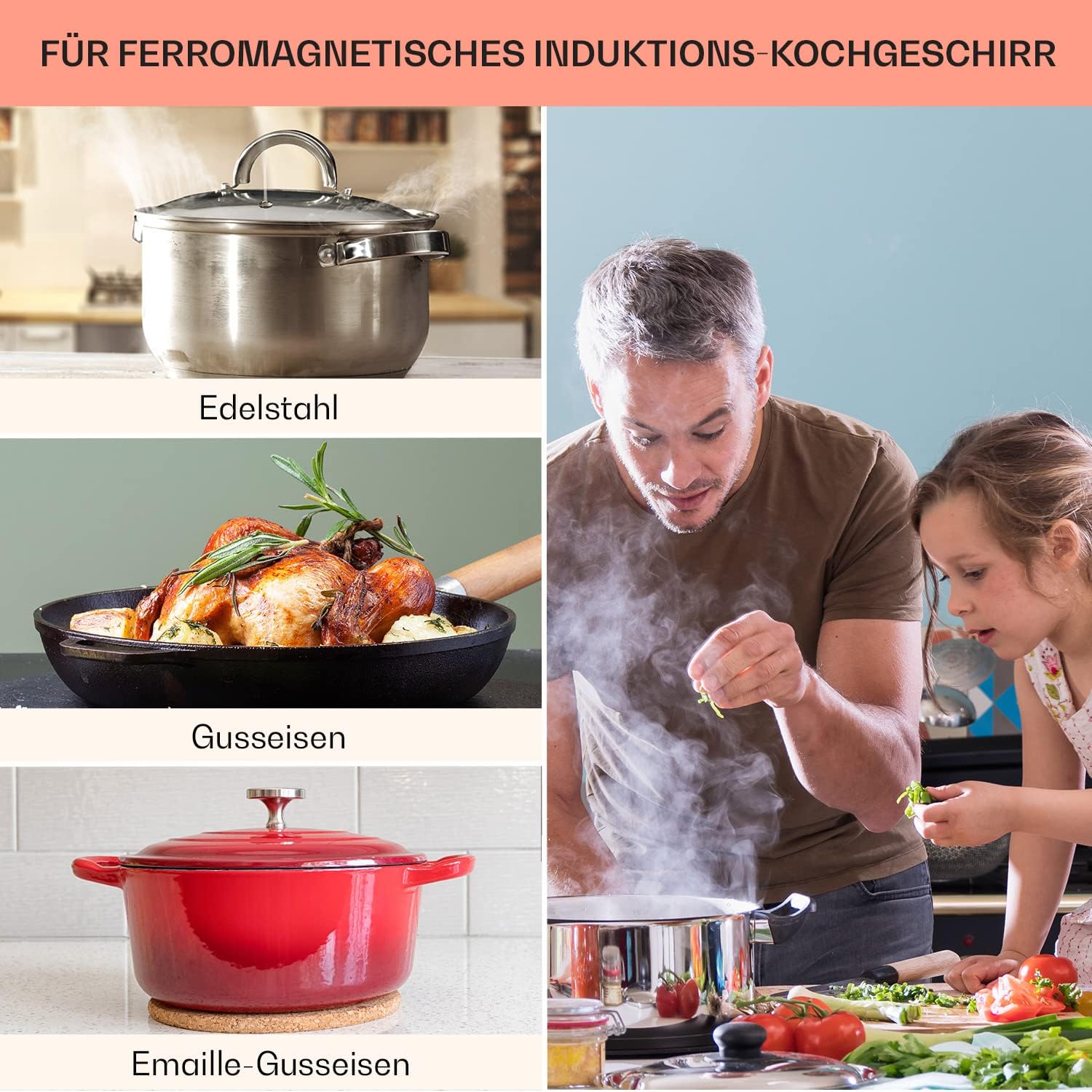 Klarstein VariCook Slim Doppel-Induktionskochfeld 3500W, 240°C, 10 einstellbare Leistungsstufen, Glasoberfläche, Timer, Touch-Steuerung über Oberfläche, Schwarz