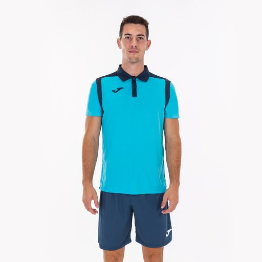 Polo Manga Corta Joma Campeonato V Turquesa Flúor Marino