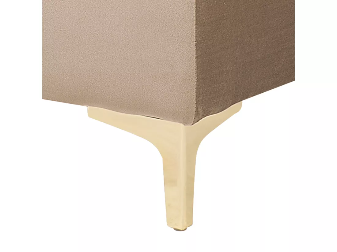 Chaise longue en velours beige clair ABERDEEN