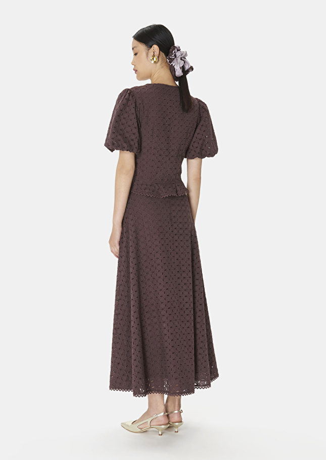 Chemise Clorindamarron en broderie anglaise