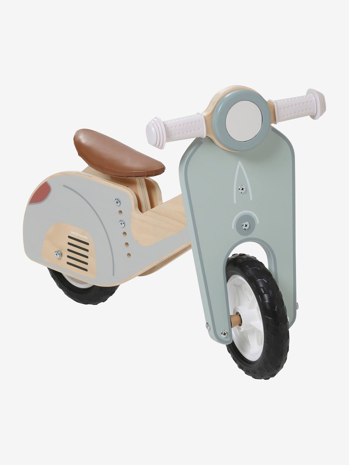 Scooter draisine de madeira FSC® lisa verde-médio com motivos
