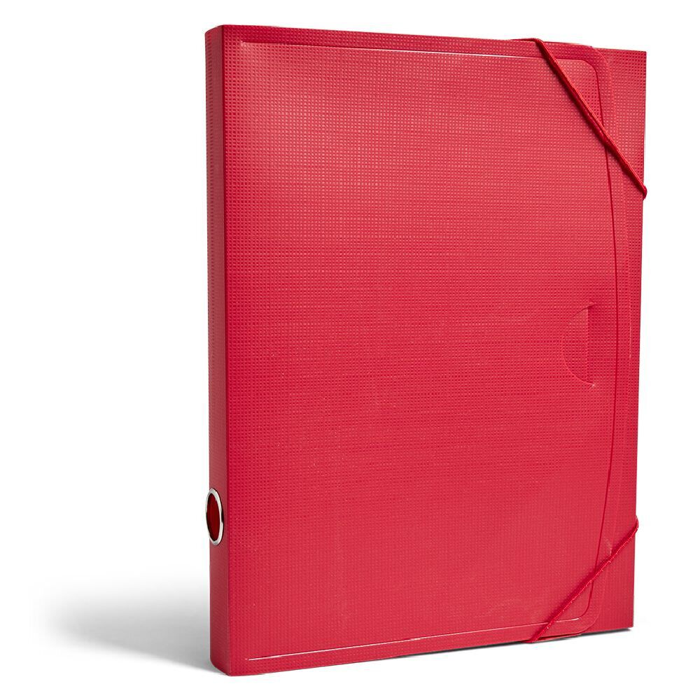 Boîte archive plastique dos 4cm rouge
