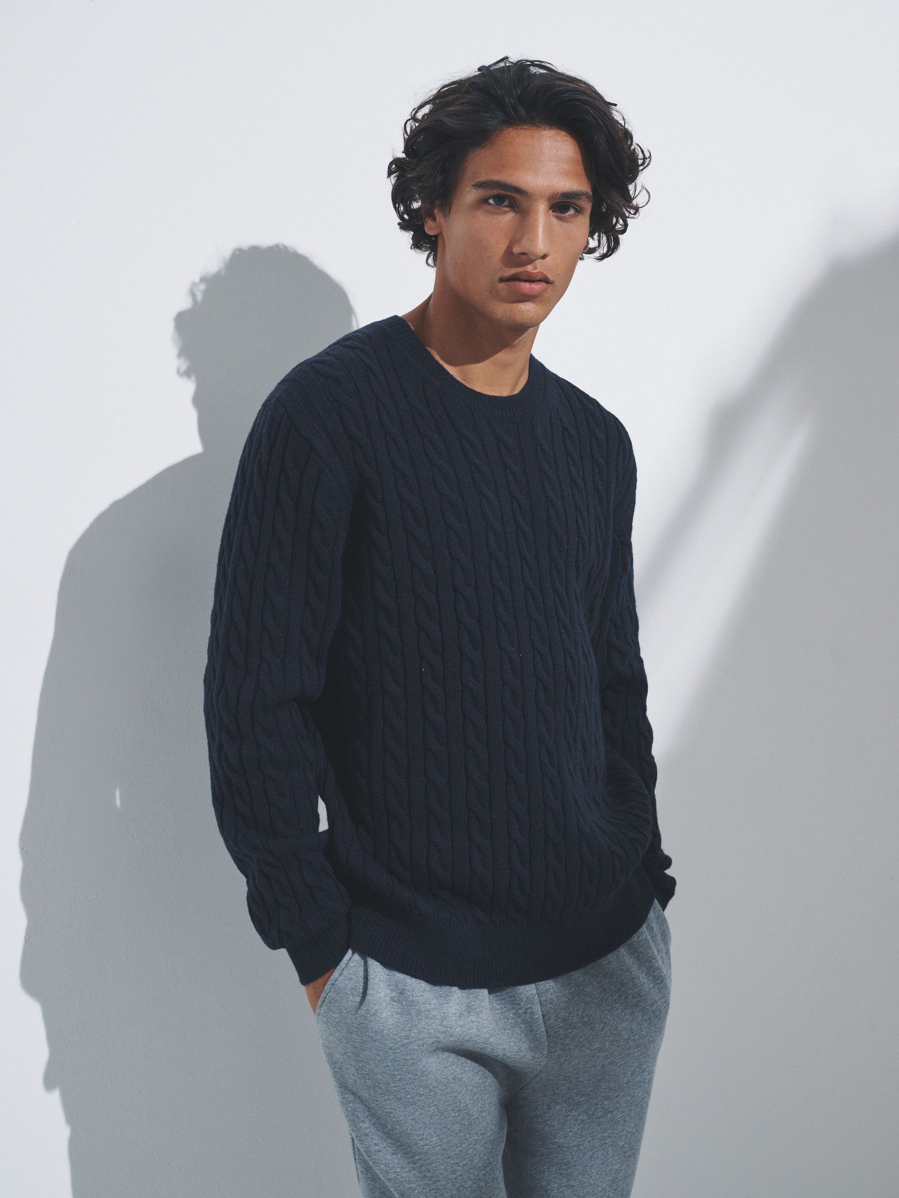 The Set 2 Pack Cable Knit Jumpers with Wool