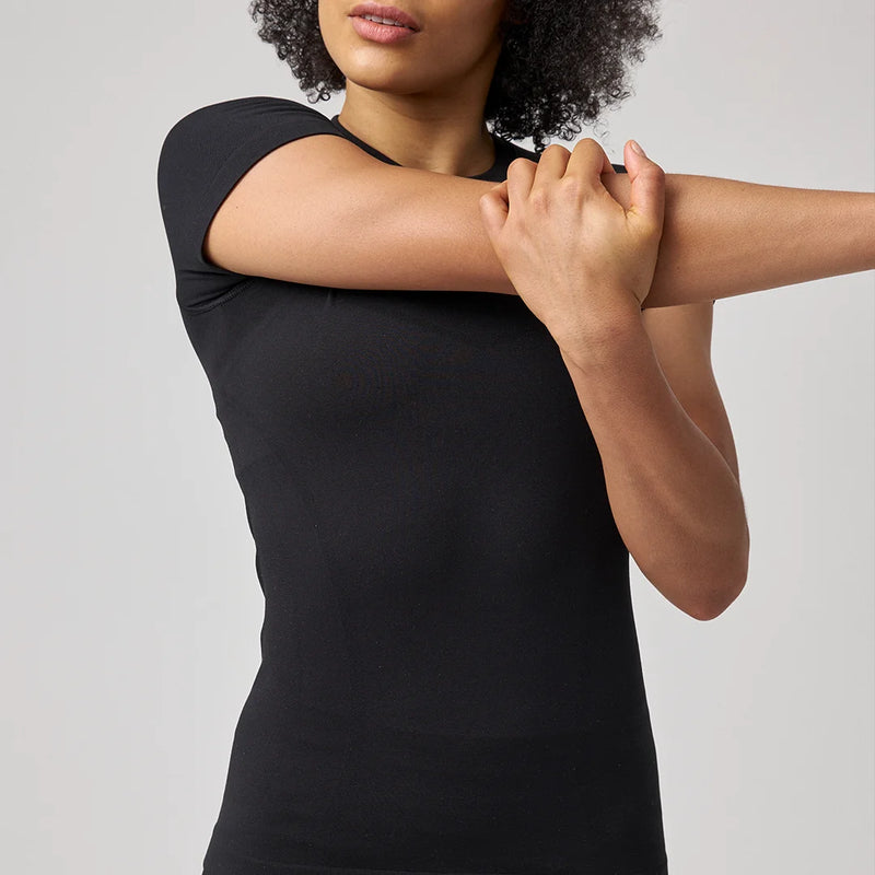 Sport Shirt Seamless Damen Taubenblau