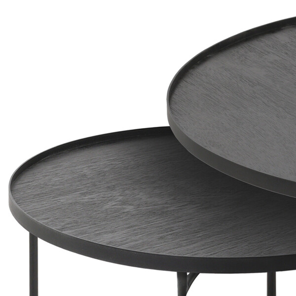 Ethnicraft - Round tray coffee table - set van 2 - large