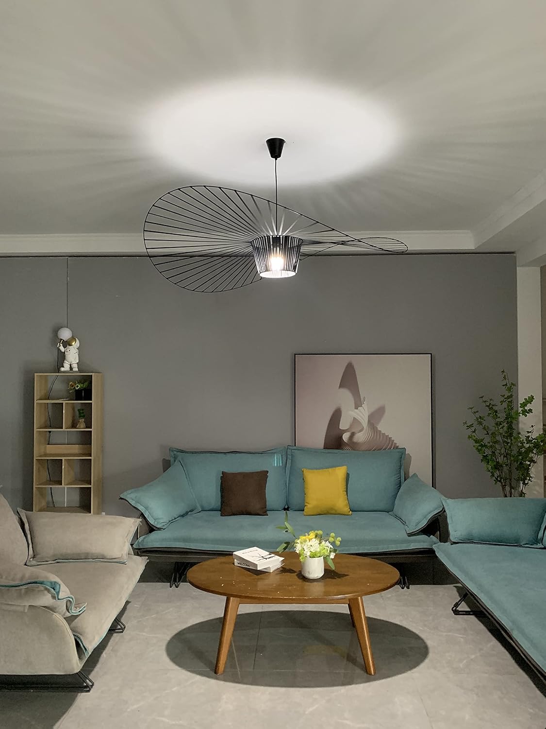 Vertigo Lampe Schwarz 120CM Modern Vintage Pendelleuchte Hängend Hängelampe Geeignet FüR Esstisch Wohnzimmer Schlafzimmer Kronleuchter Lampen (Φ 120 CM)