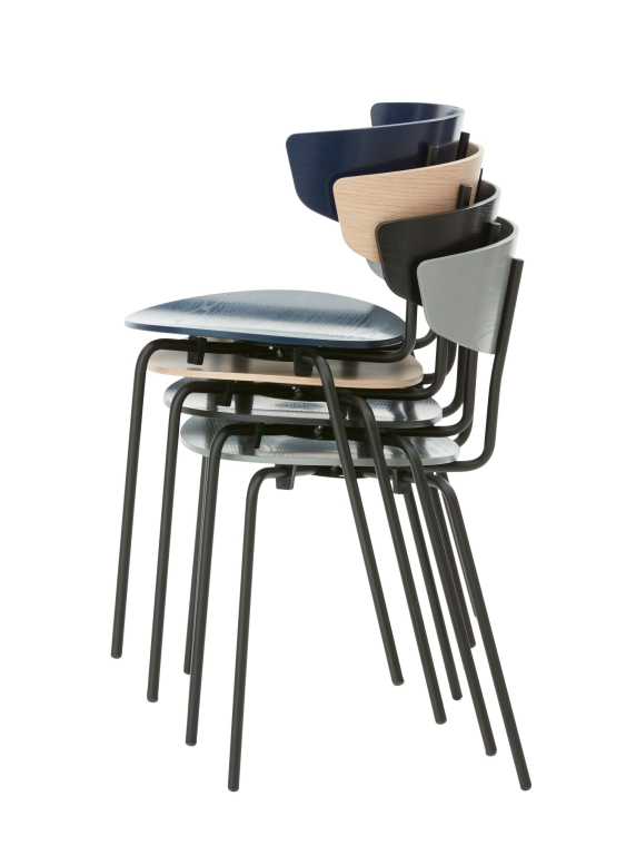 Ferm Living Herman stoel zwart, zwart onderstel