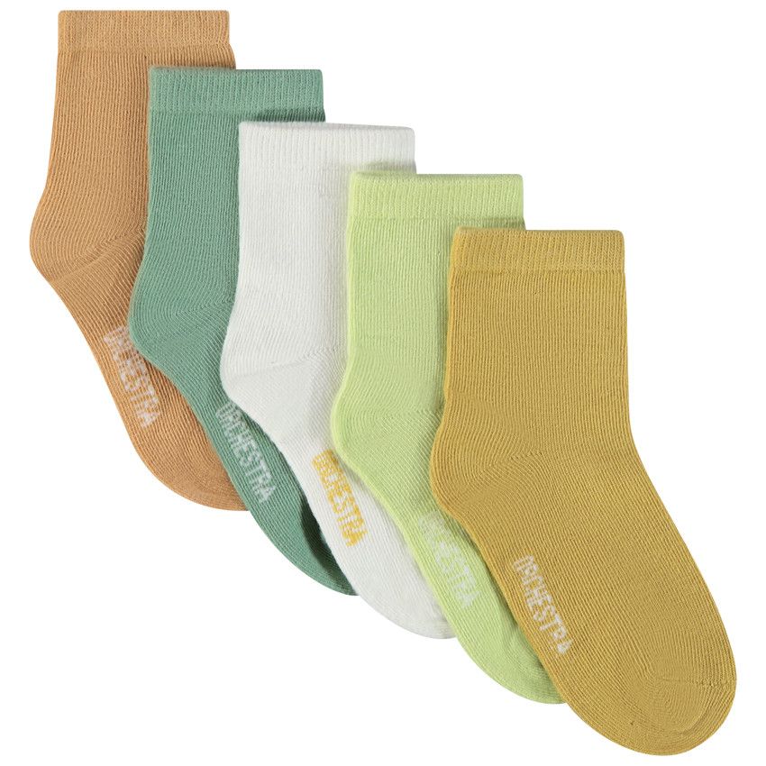 Lot de 5 paires de chaussettes unies pour garçon - Ecru