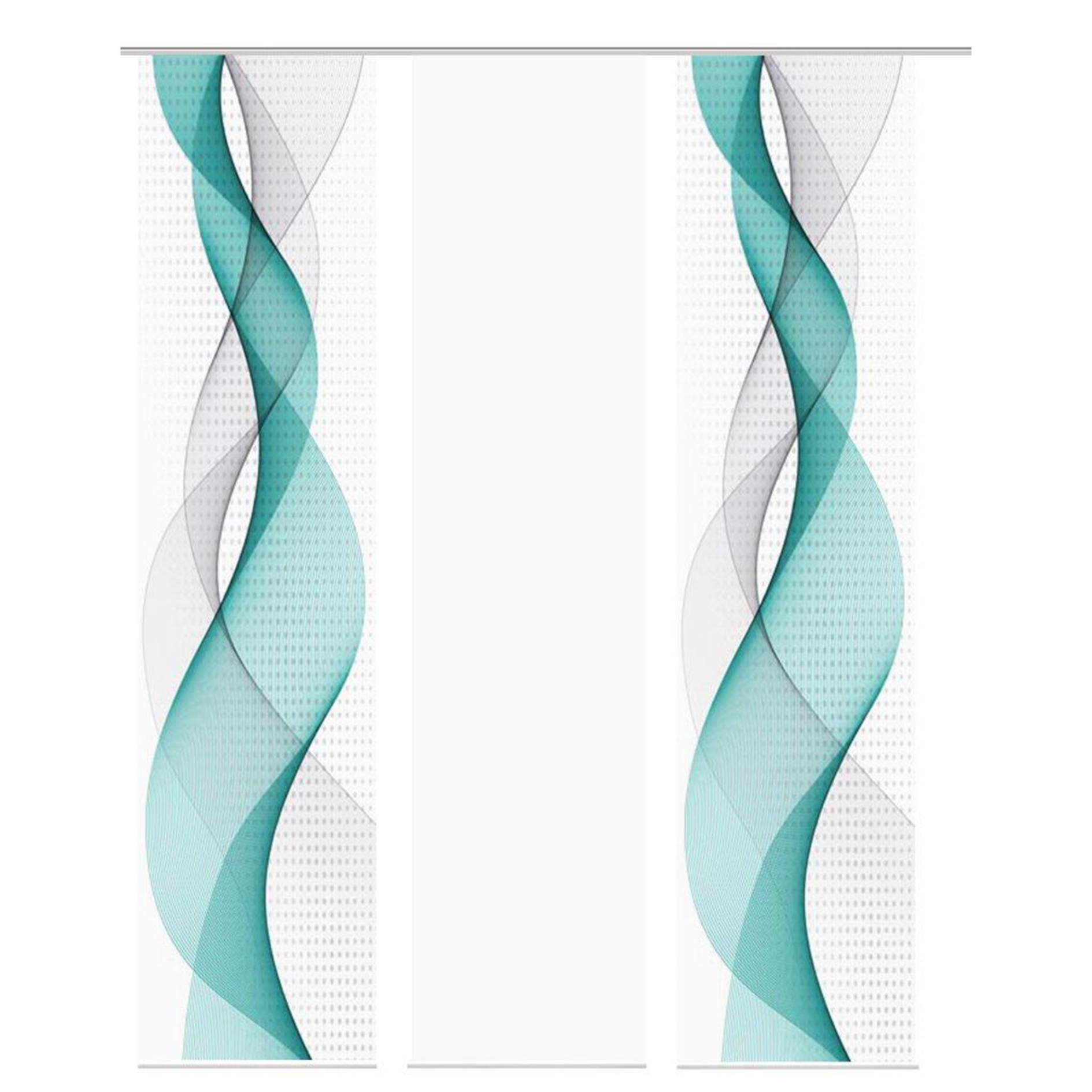 3-teiliges Schiebevorhang-Set OPALIA - türkis - je 60x245 cm