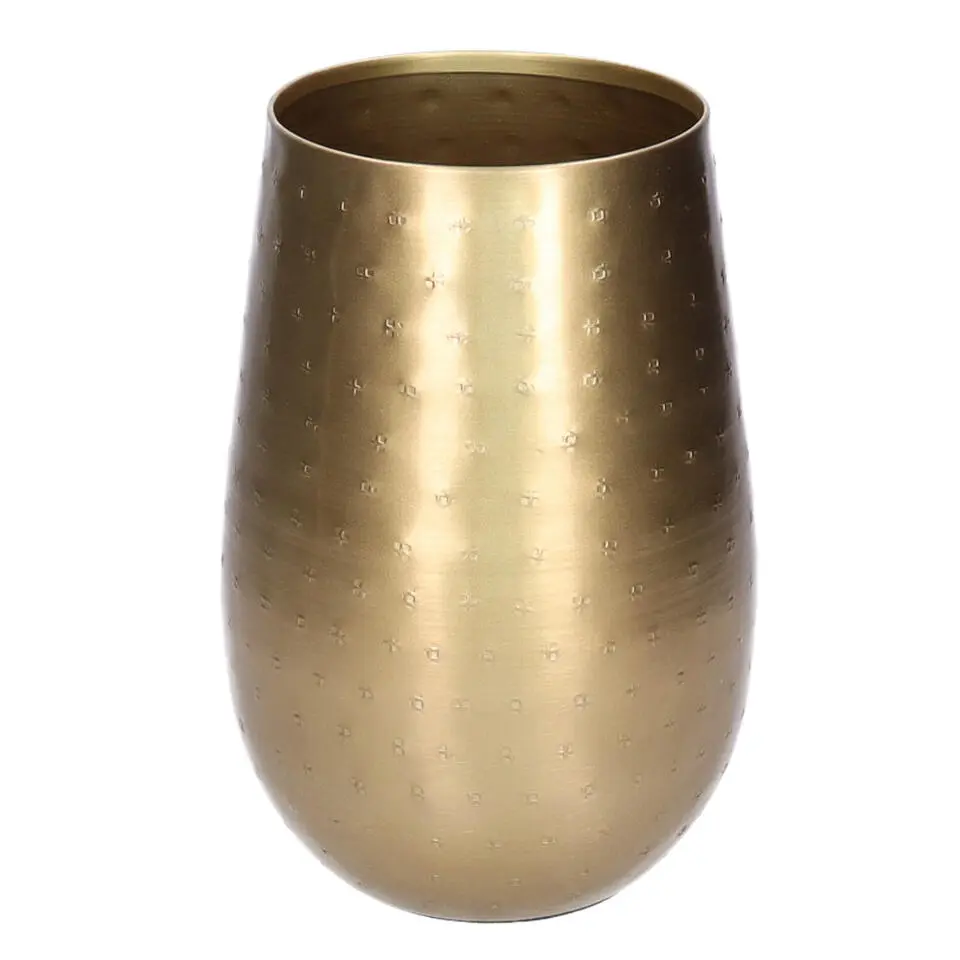 Atmosphera Vaas - metaal - goudkleurig - metallic - 15 x 23 cm