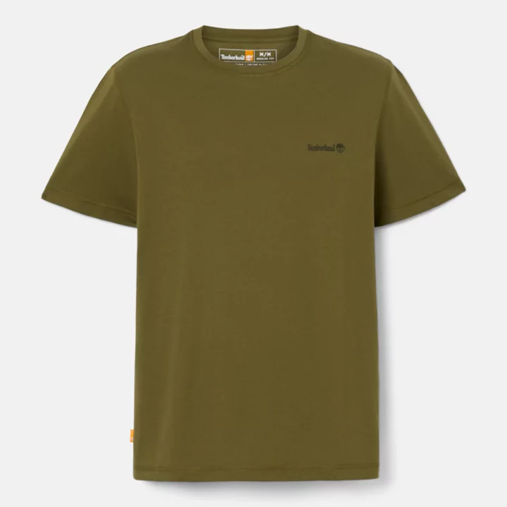 Camiseta masculina de manga curta com tecnologia de absorção de umidade na cor verde.