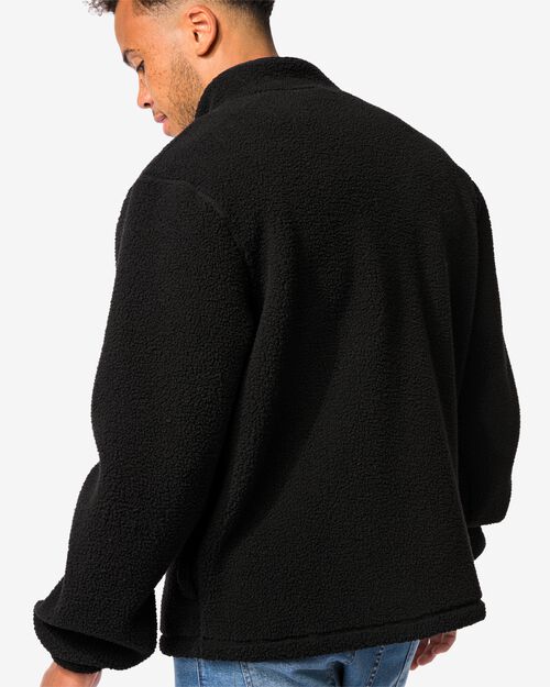 veste teddy pour hommes noir