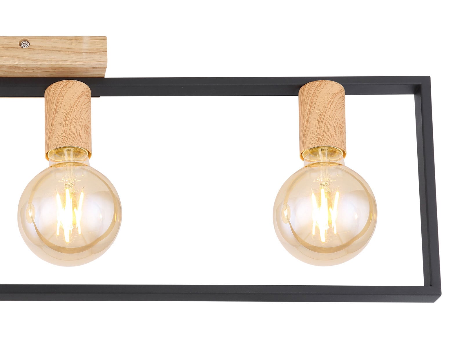 DANIEL Deckenlampe, schwarz 15479-4D,B/H/T: 90 x 26 x 6,5 cm, Metall, Holz