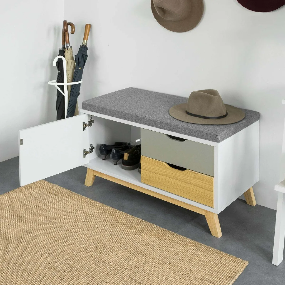 SoBuy Banc de Rangement FSR92-W