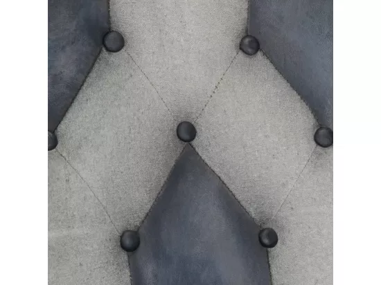Chaise à bascule Gris Cuir véritable et toile