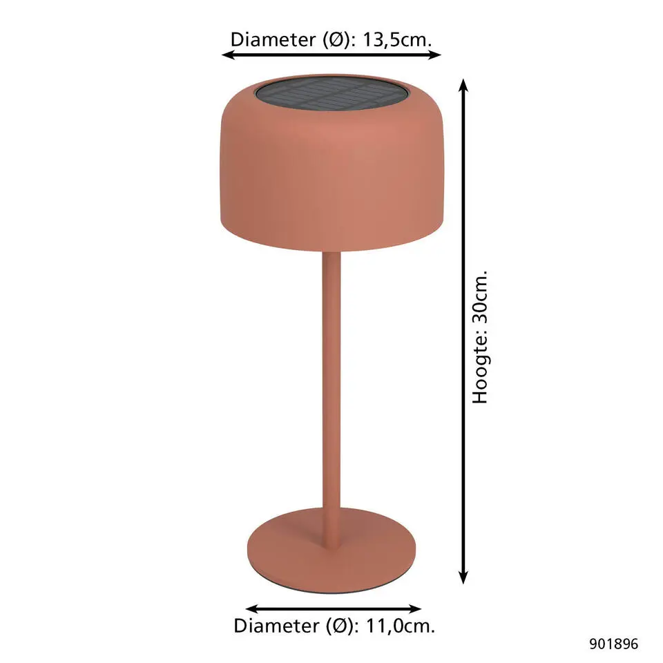 EGLO Roccanova Tafellamp - Solar - 30 cm - Oranje - Oplaadbaar