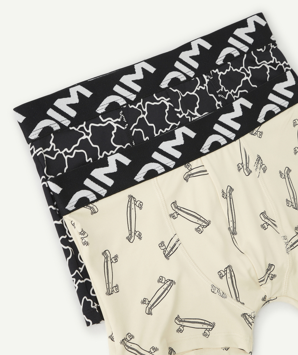 DIMLOT DE 2 BOXERS GARÇON EN MICROFIBRE RECYCLÉE IMPRIMÉ SKATE