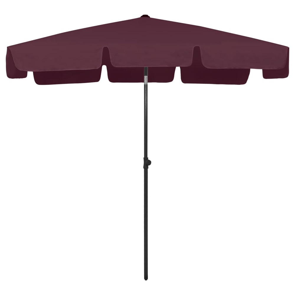 Parasol de plage 200 x 125 cm rouge bordeaux