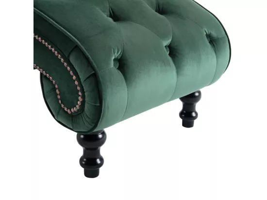 Chaise longue Velours Vert