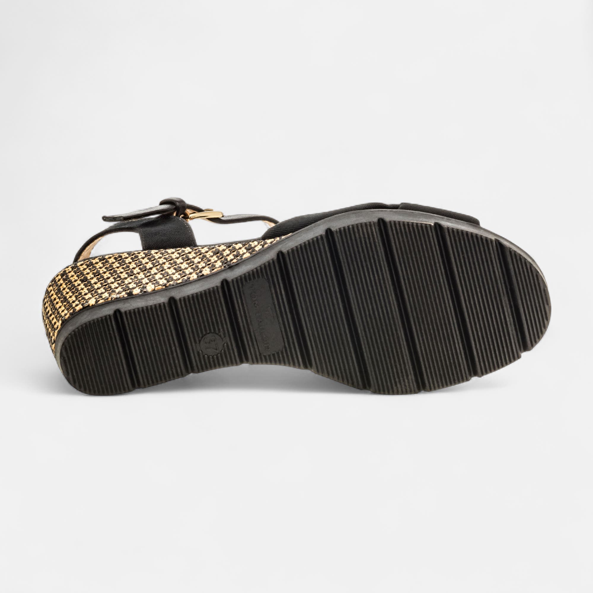 Espadrilles à talon compensé Femme noir