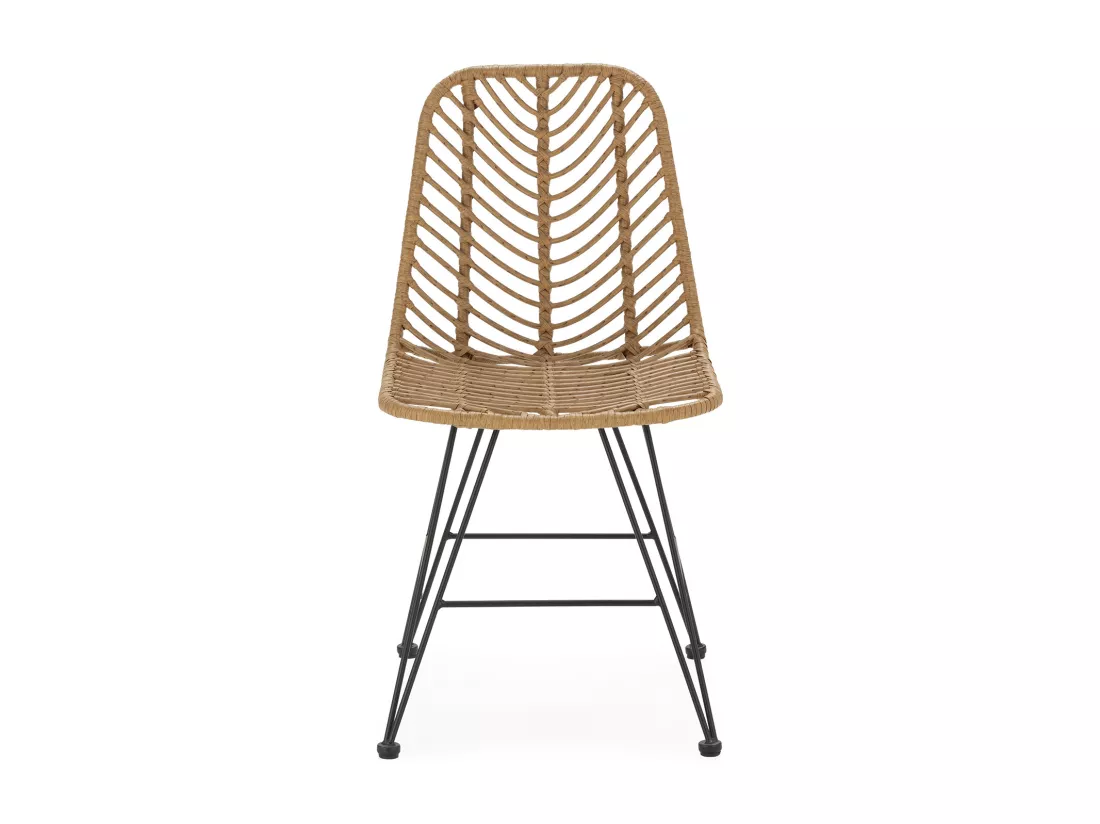 Pack de 2 chaises de salle à manger ou de jardin Emi Ratan/Noir