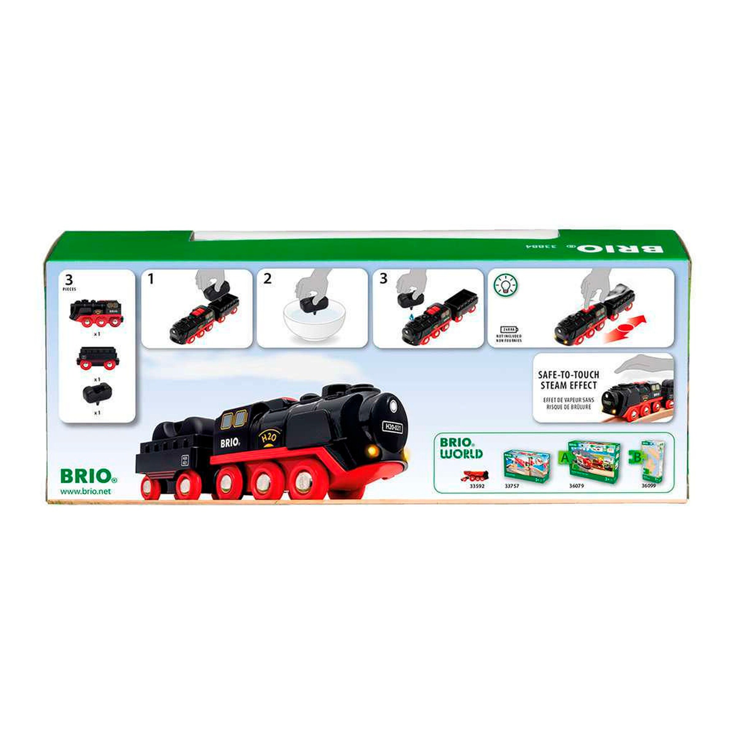 BRIO Batterie-Dampflok mit Wassertank