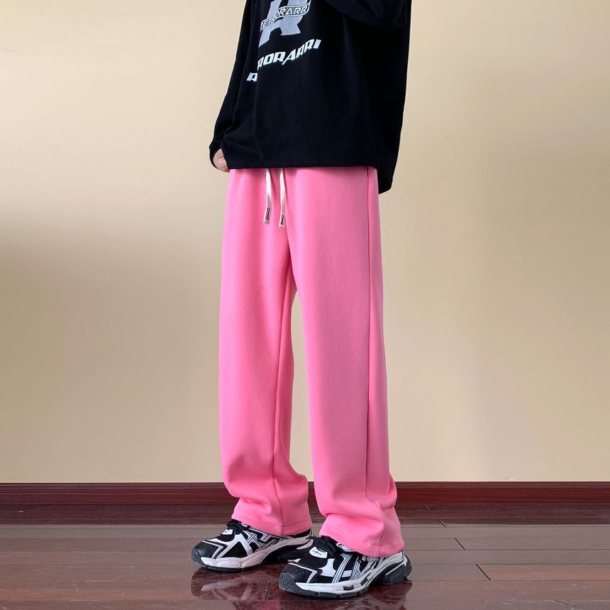 Kimeya - Hoge taille effen joggingbroek met trekkoord