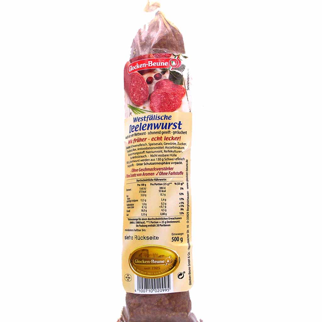 Glocken-Beune Westfälische Deelenwurst Mettwurst 500g MHD:19.1.25