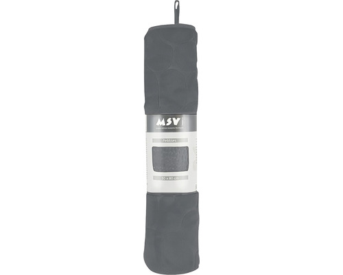 MSV PEBBLE badmat 80 x 50 cm donkergrijs