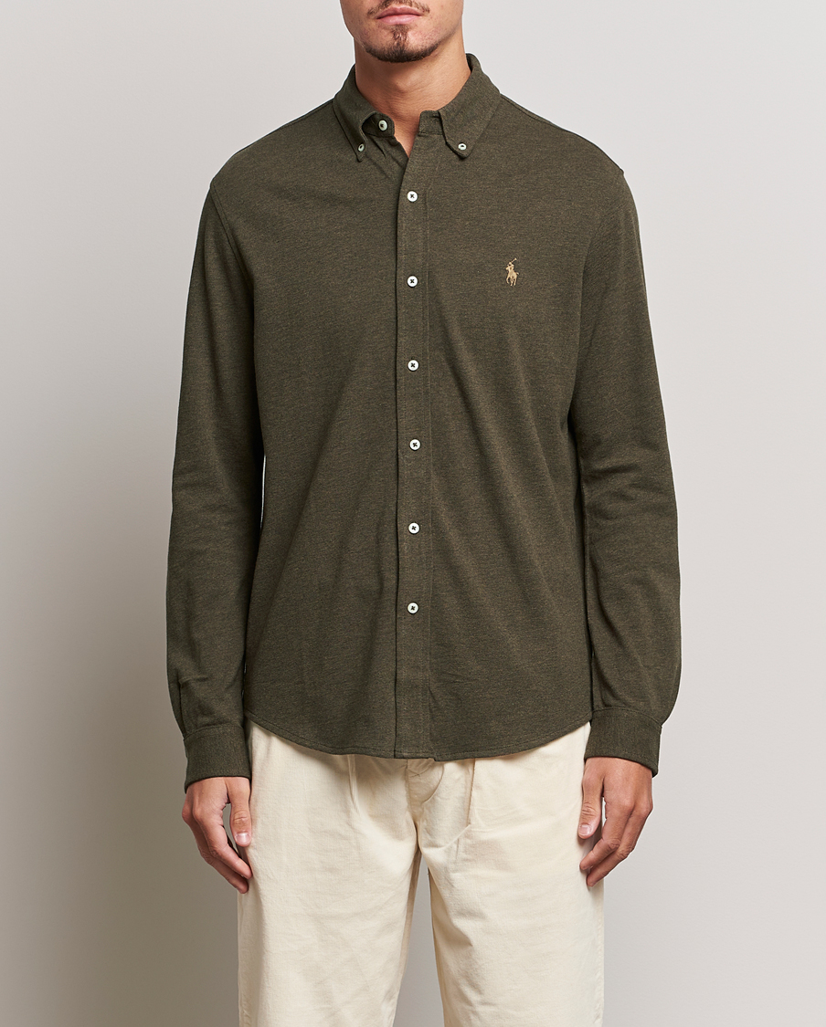 Polo Ralph Lauren Featherweight Mesh Shirt Wilson Olive Heather