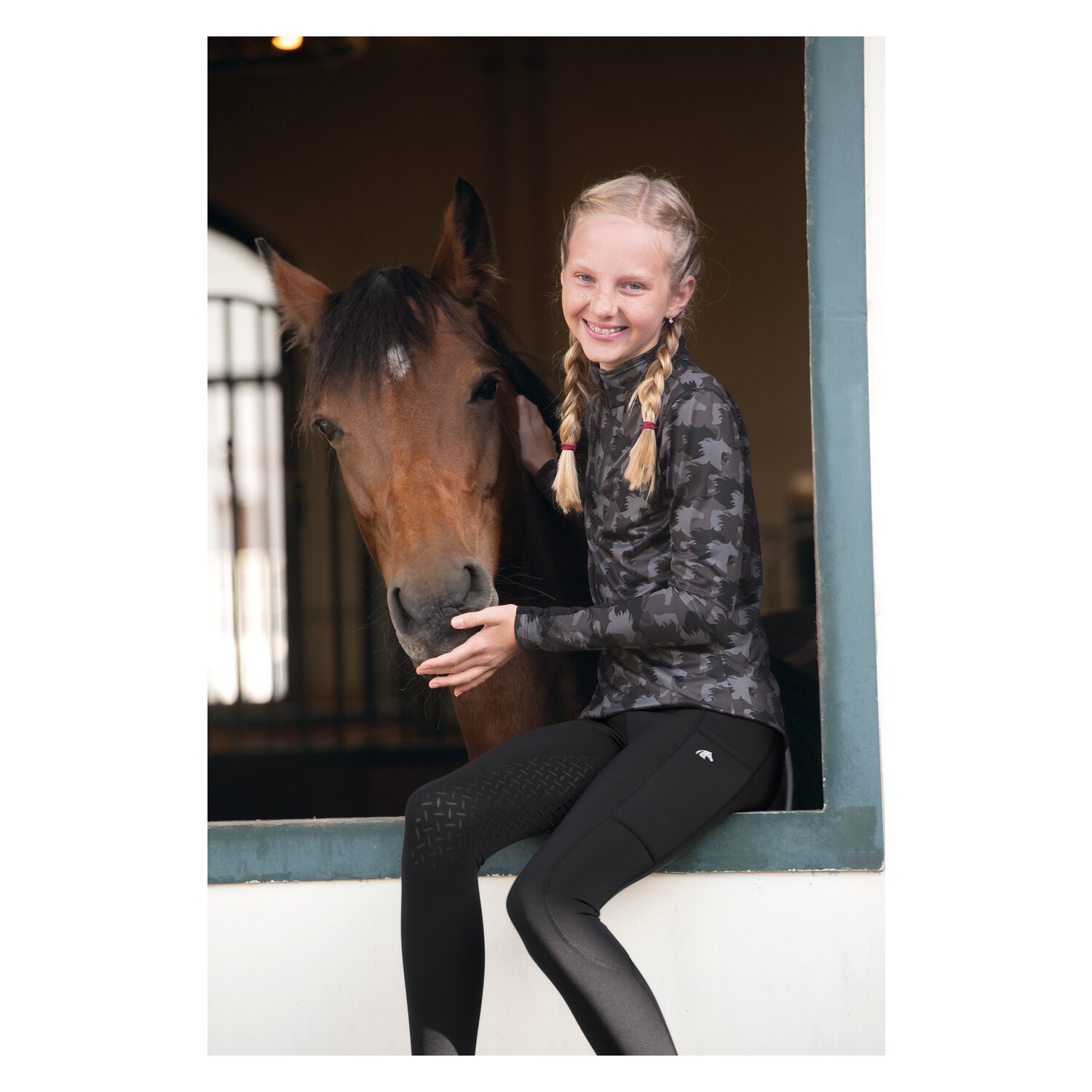 black forest kids Grip-Vollbesatz-Reitleggings  - black