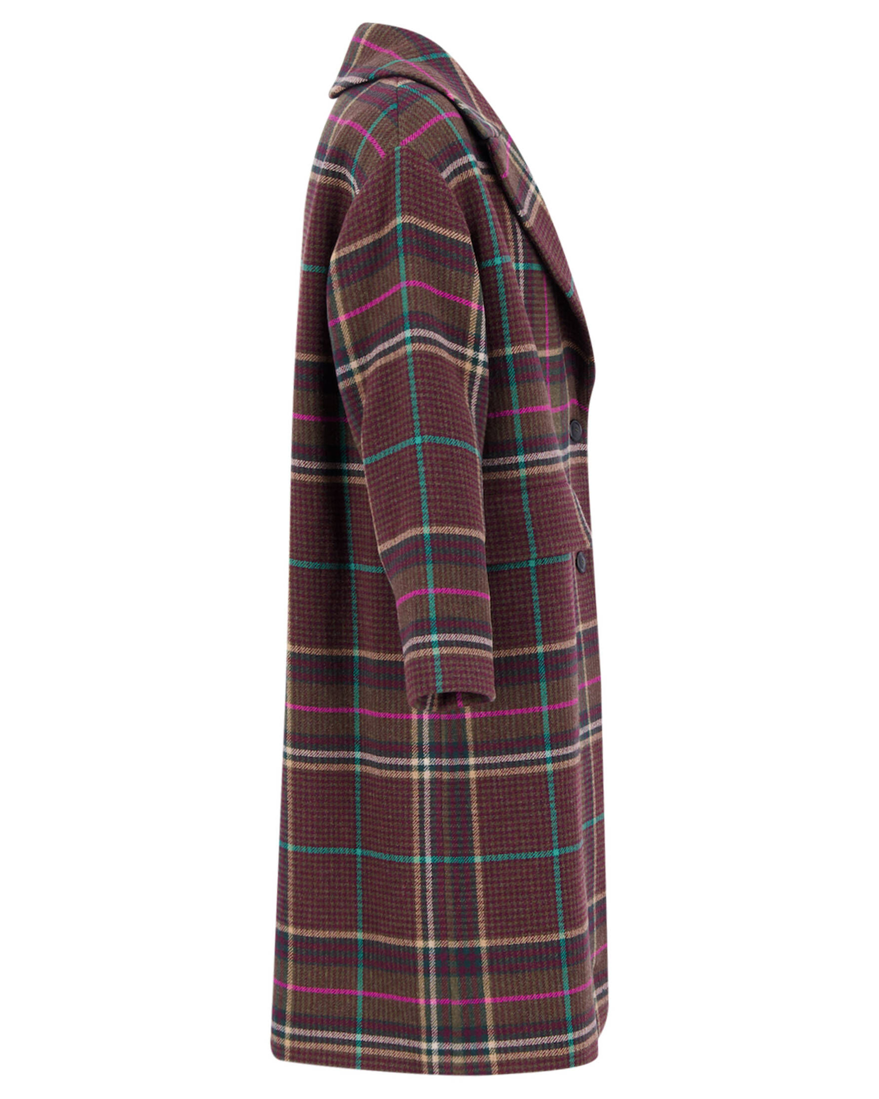 Tommy Hilfiger| Damen Mantel CRV WOOL BLEND CHK SB RLX COAT - Plus Size