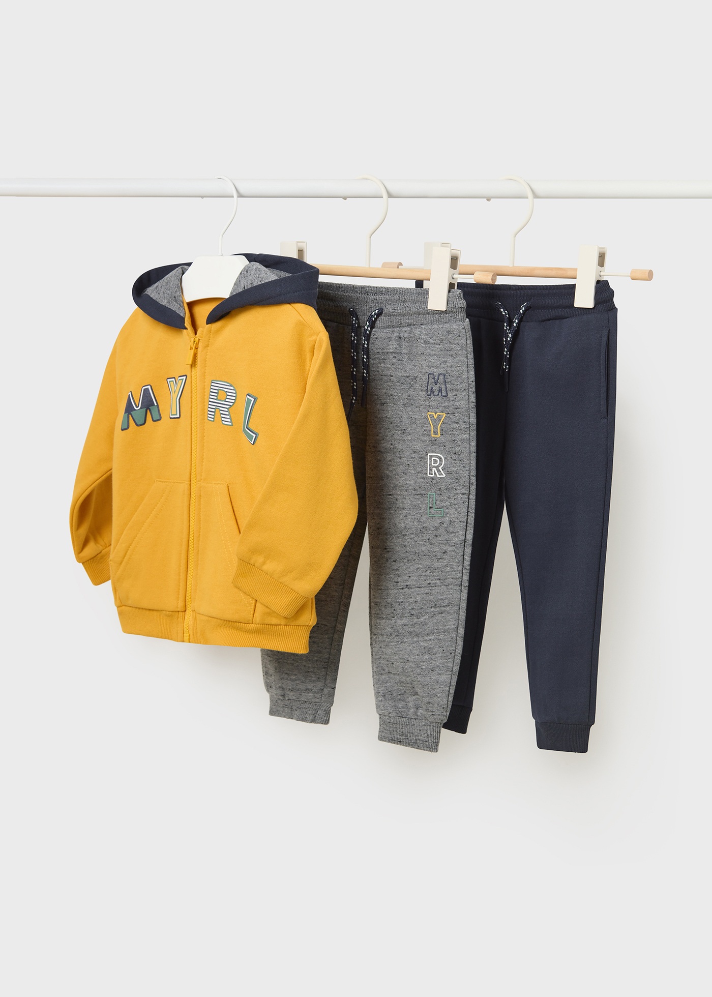 Conjunto de moletom infantil de 3 peças