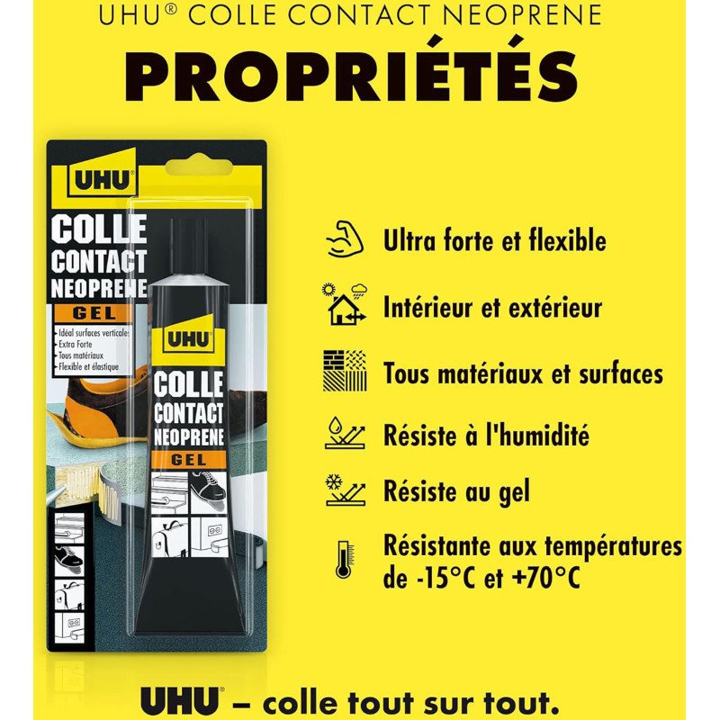 Colle contact forte gel Uhu - Tube 42 g