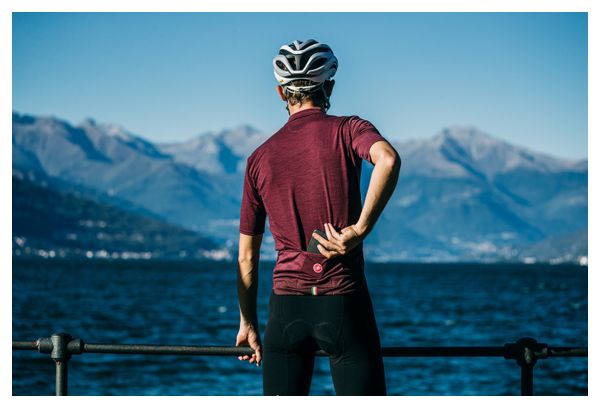 Maillot Manches Courtes Castelli Essenza Rouge Bordeaux