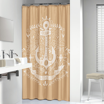 Sealskin Douchegordijn Anchor Polyester 180x200 cm Zand