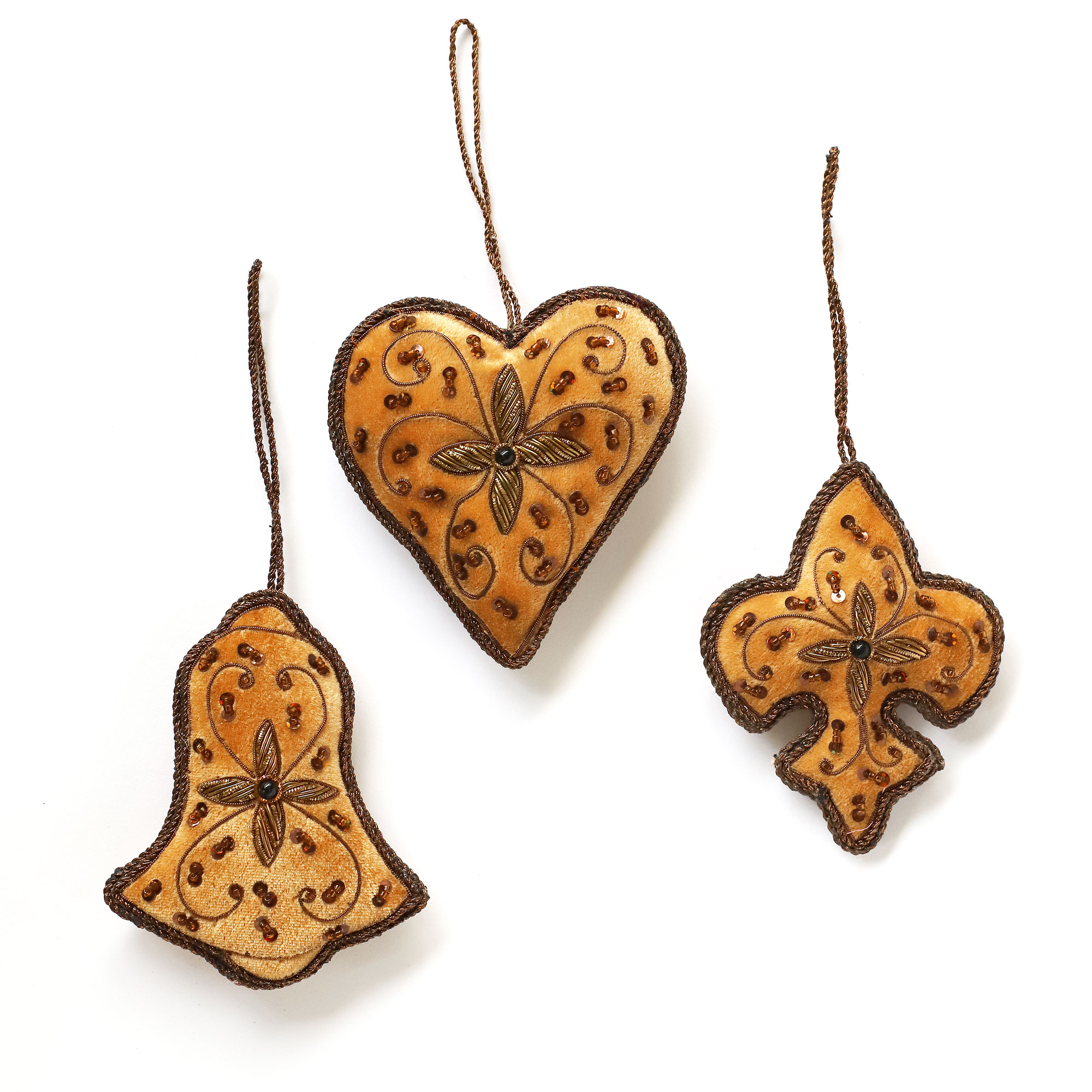 Stoffornament 'Fleur-de-Lis', gelb, H 10 cm von fischer's lagerhaus