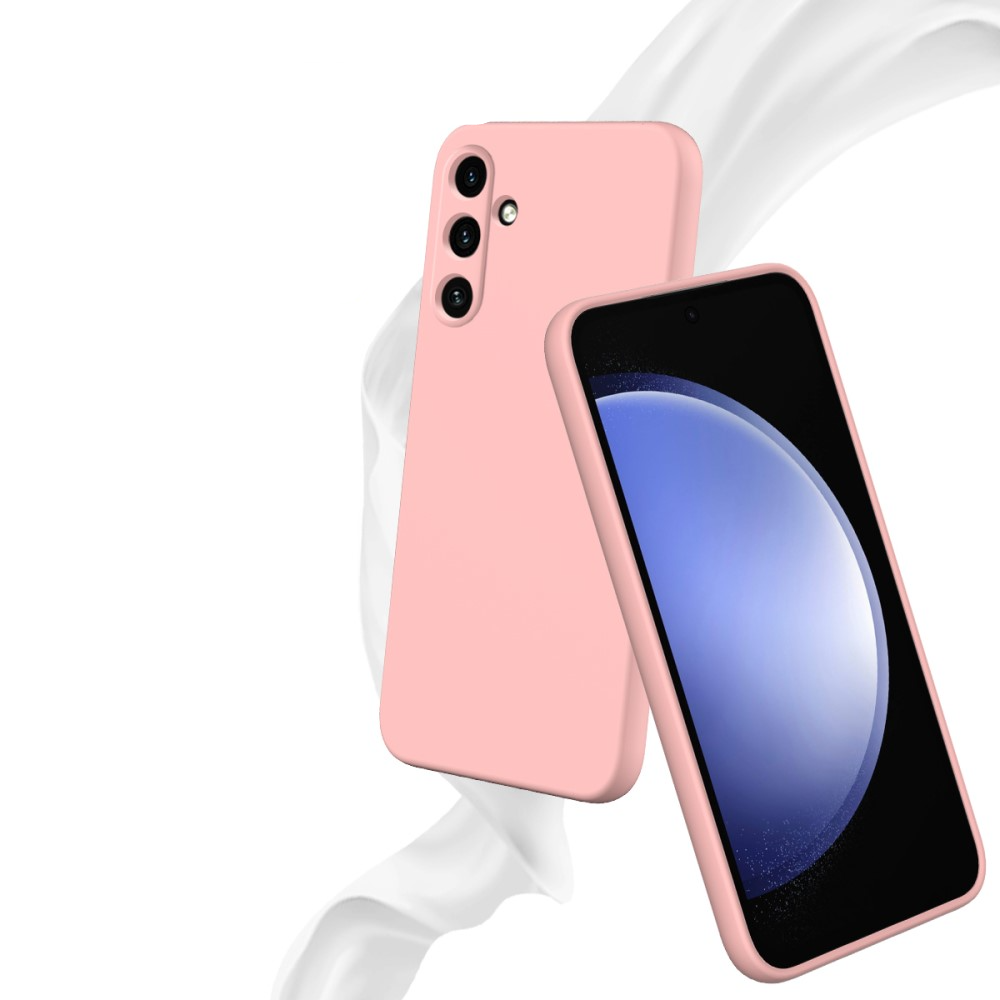 Samsung Galaxy A55 Silikon Case Hülle mit Kameraschutz   Handschlaufe - Rosa