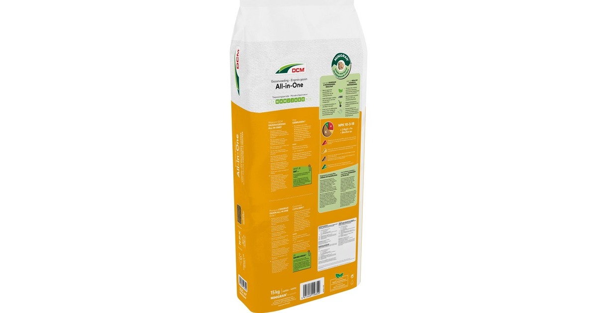 DCMGazonvoeding All-In-One 15 kg meststof  (Tot 300 m²)
