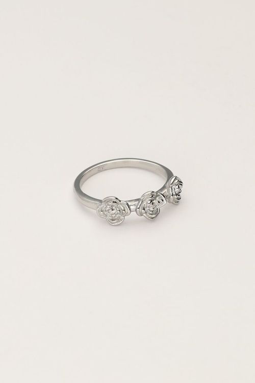 Vintage ring met 3 rozen