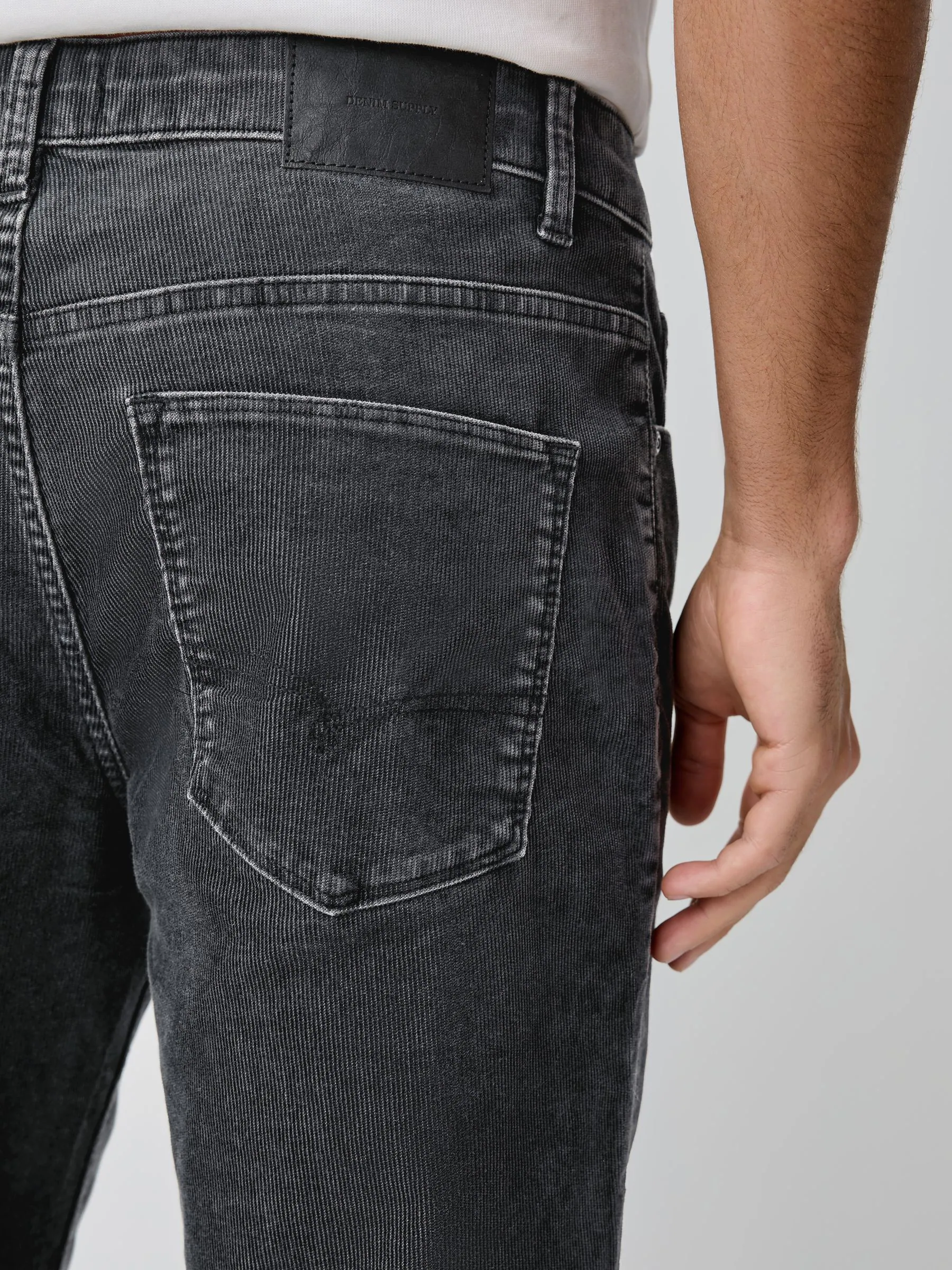 Zwarte wassing - Corduroy 5 Pocket Stretch Trousers