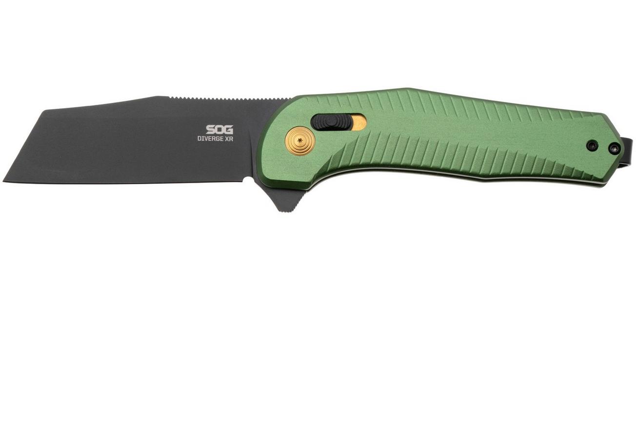 SOG Diverge XR 12-02-03-43, Black PVD D2, Forest Green Aluminum zakmes