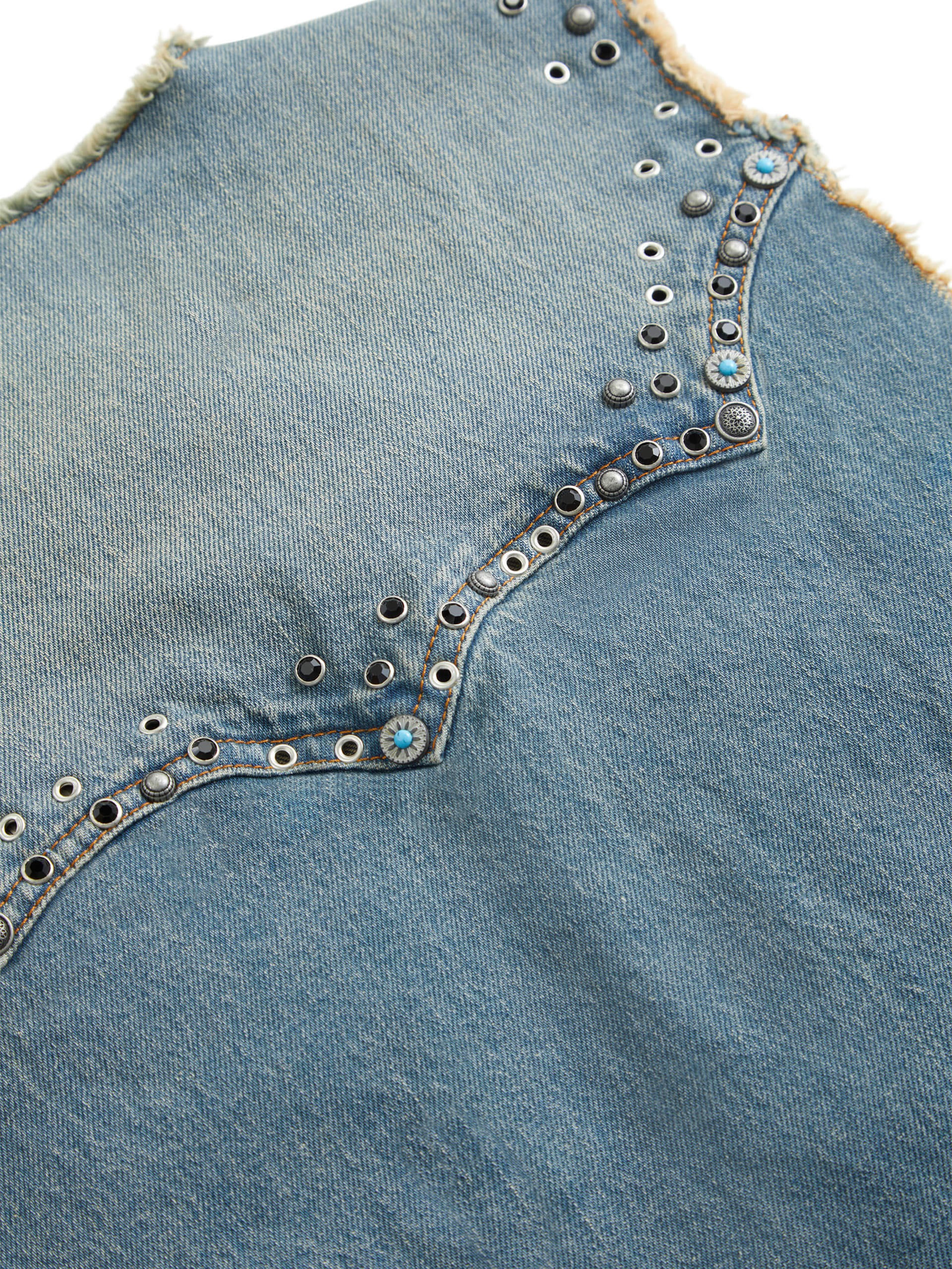 colete de brim estilo western