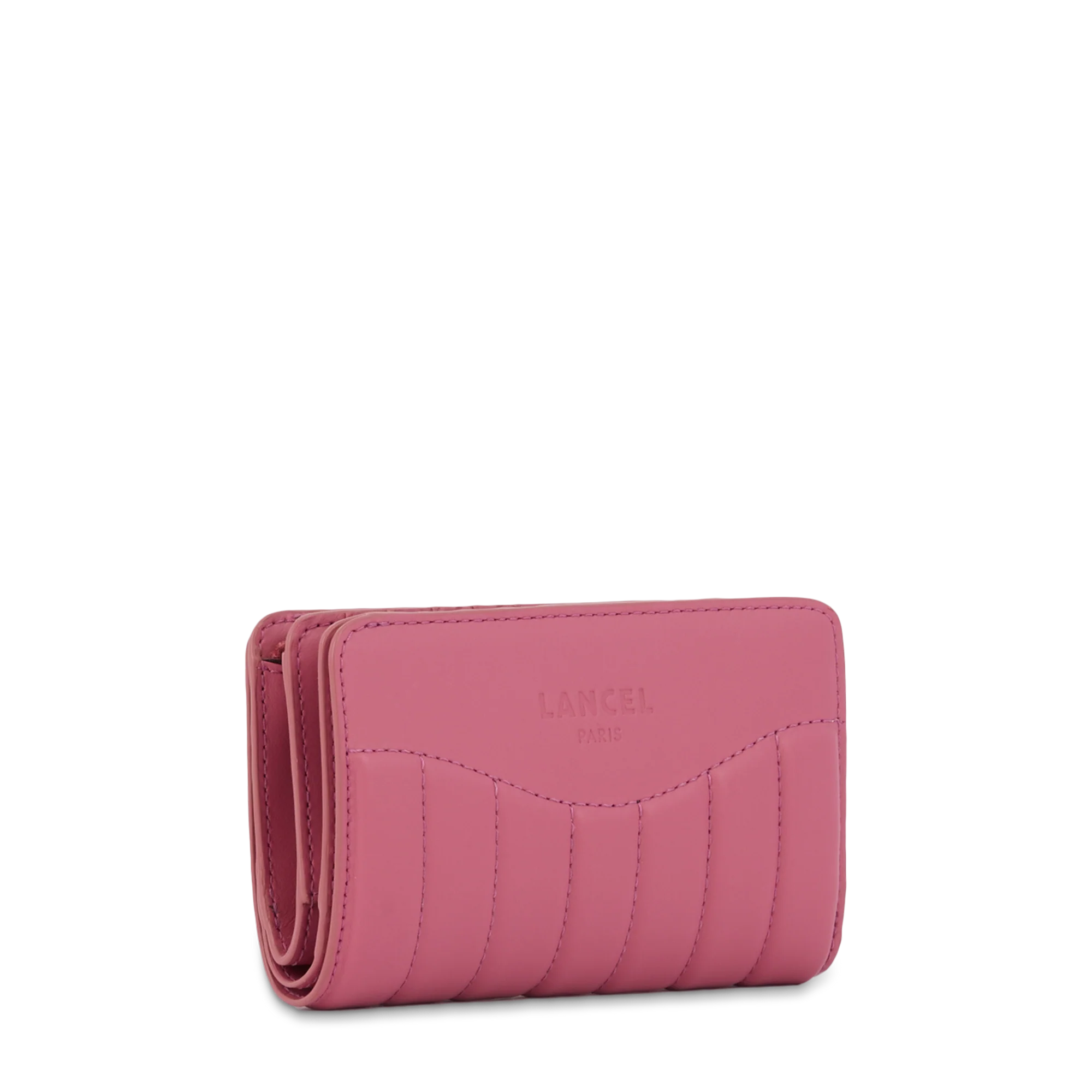 Portefeuille rectangulaire compact zippé Rodeo de Lancel-Cerise